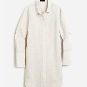 J. Crew Linen-cotton blend beach shirt